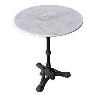 Marble and wrought iron bistro table