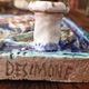 Art ceramic, towel holder with floral decoration signed Giovanni Desimone.