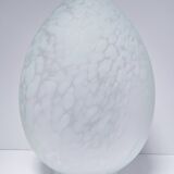XL egg lamp white speckled glass design 70s H.37 cm
