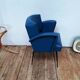 Fauteuil vintage en skaï et pieds métal