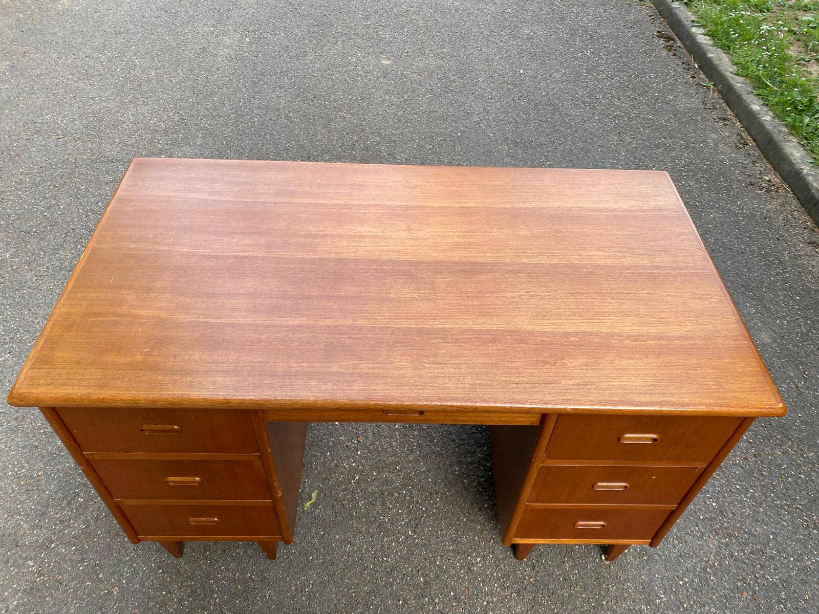 Scandinavian teak desk 1970 Denmark