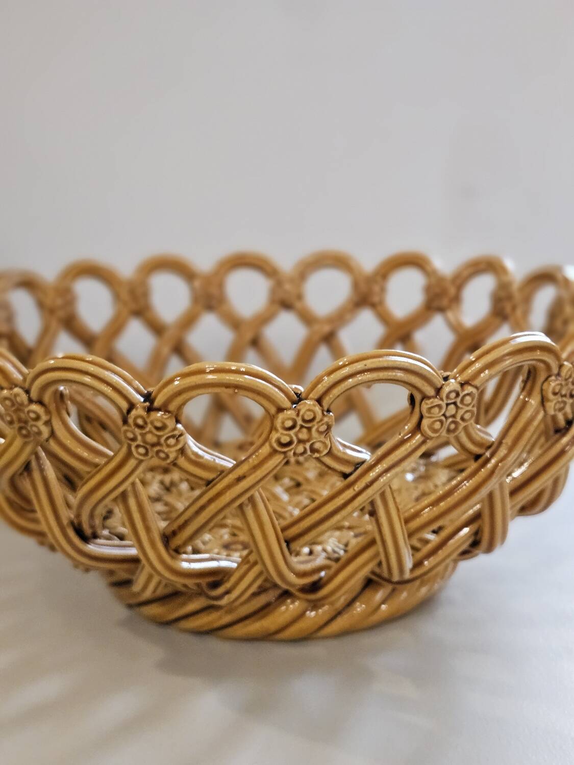 Woven ceramic basket