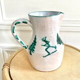 Enamelled pitcher numbered chalet or mountain décor