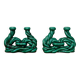 Pair of vintage green ceramic candlesticks signed Hubert Pernin, Vallauris.