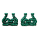 Pair of vintage green ceramic candlesticks signed Hubert Pernin, Vallauris.