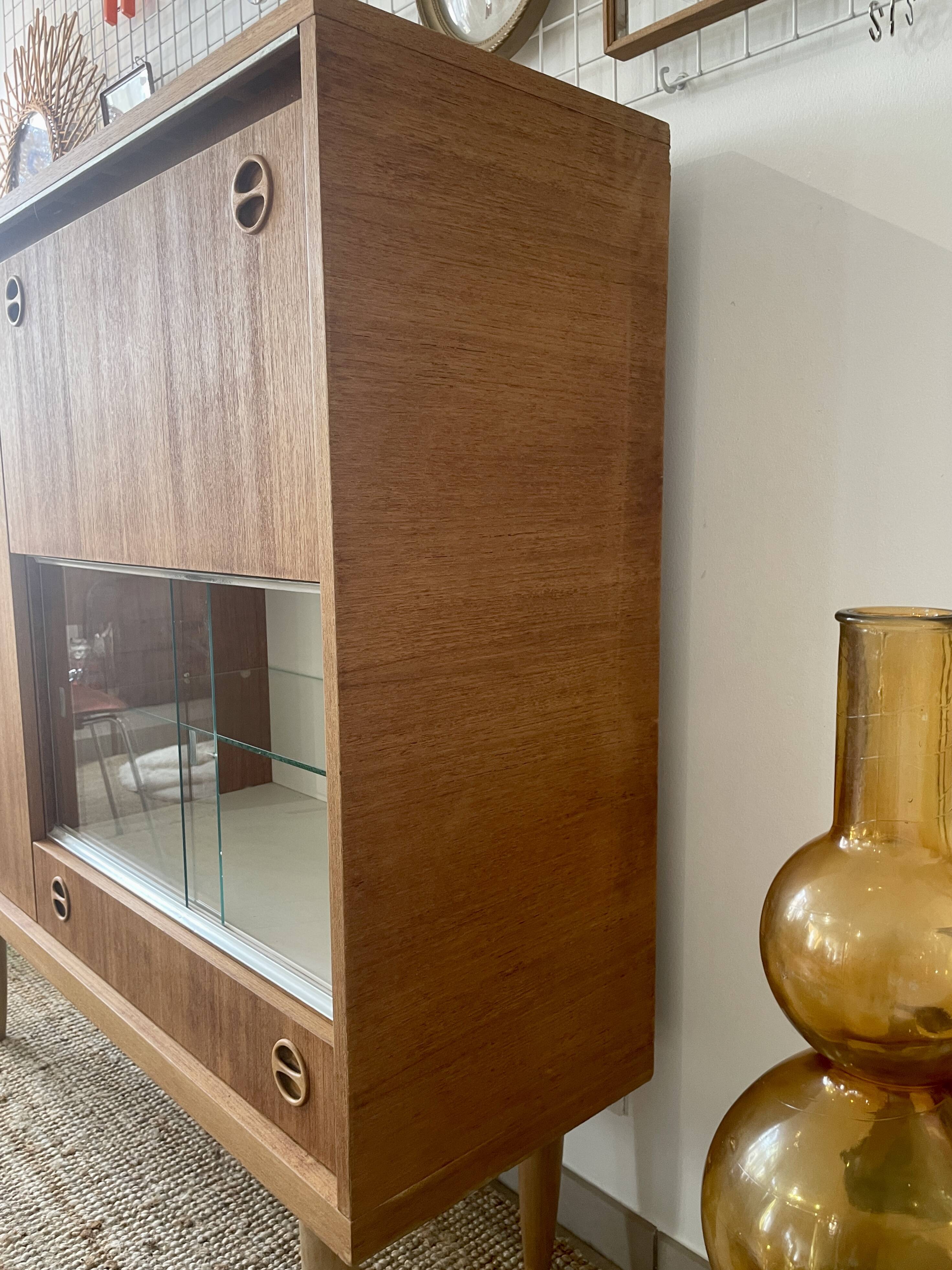 Vintage teak high sideboard