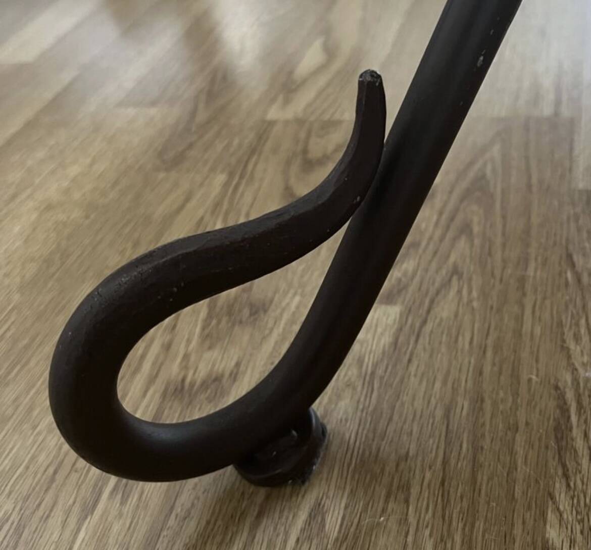 Travertine and wrought iron dining table + 8 chairs