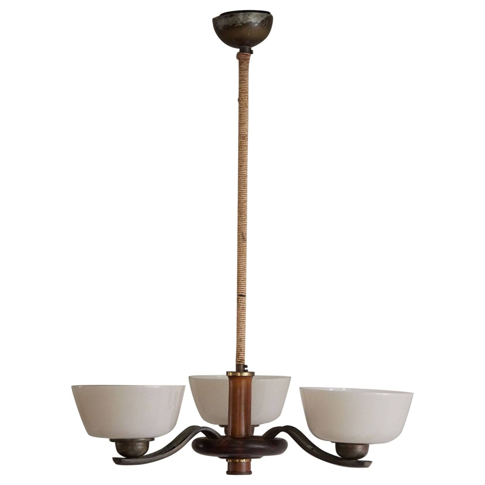 Paavo Tynell for Taito Oy, an Art Deco chandelier model '1255/3', Finland, 1930s.