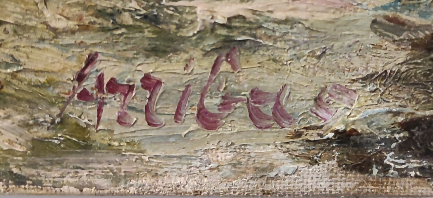 HST painting under snowy woods by Roland Arribas