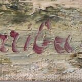 Tableau HST sous bois enneigé signé Roland Arribas