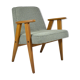 Classic Polish armchair type 366 1960s green fabric, teak wood