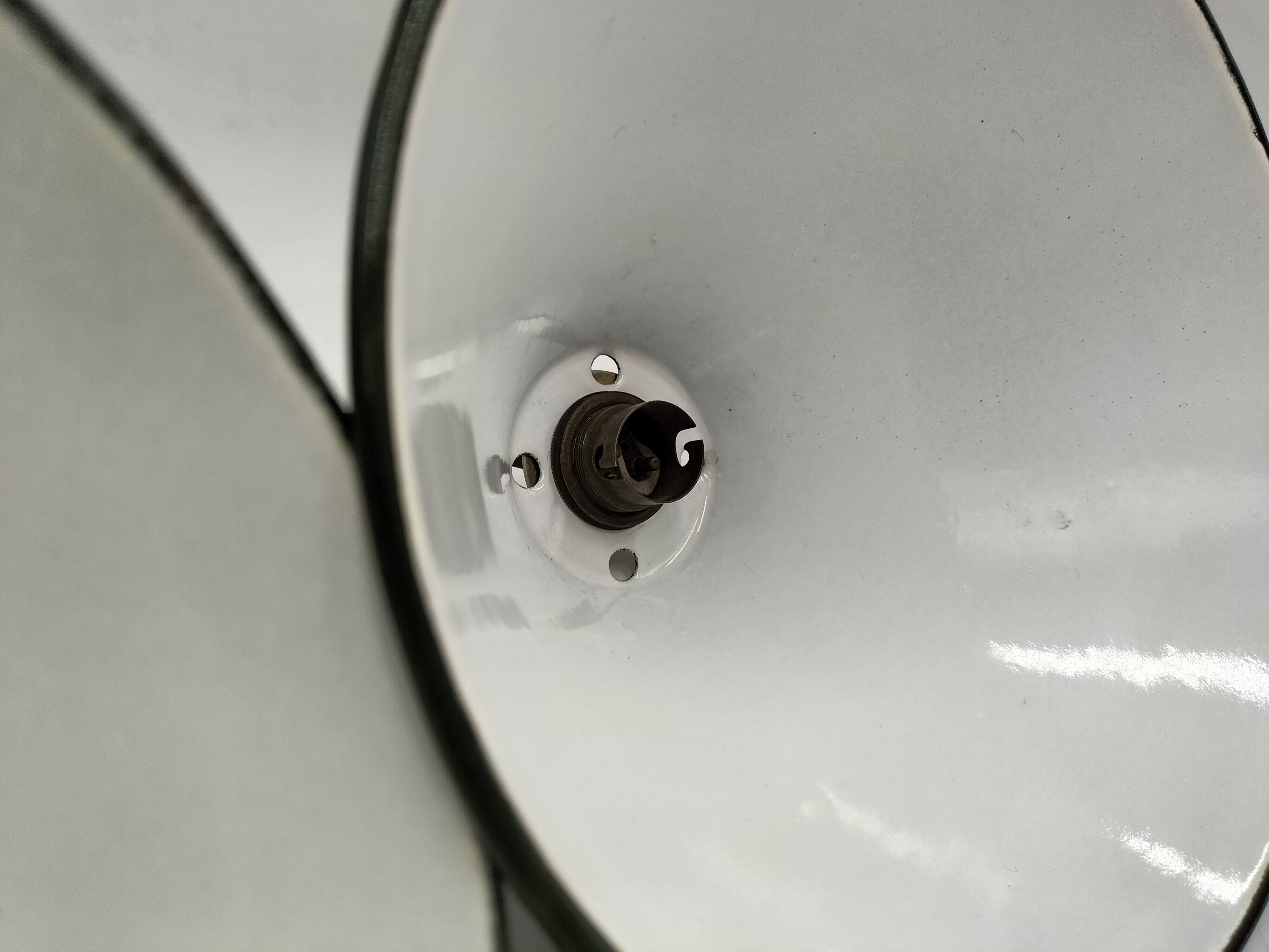 Enamelled sheet metal cone pendants