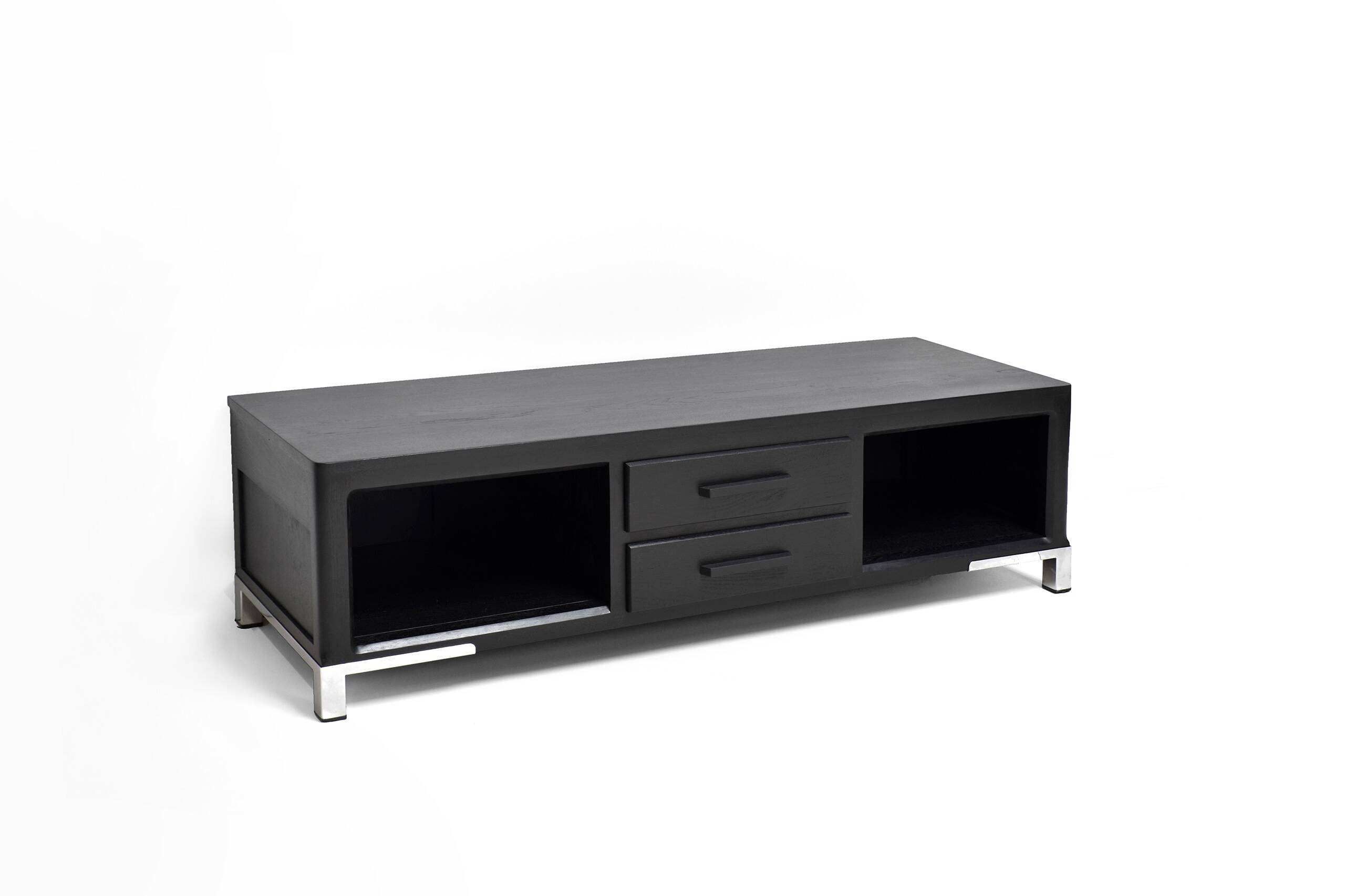 Wood and metal TV unit, solid oak, TV sideboard.