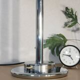 Mushroom lamp, chrome metal saucer, Aluminor, France, 1970