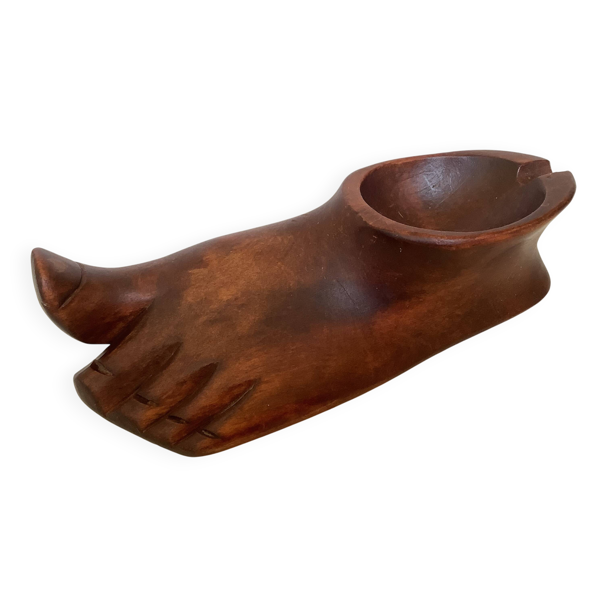 Wooden ashtray empty pocket ring sizer