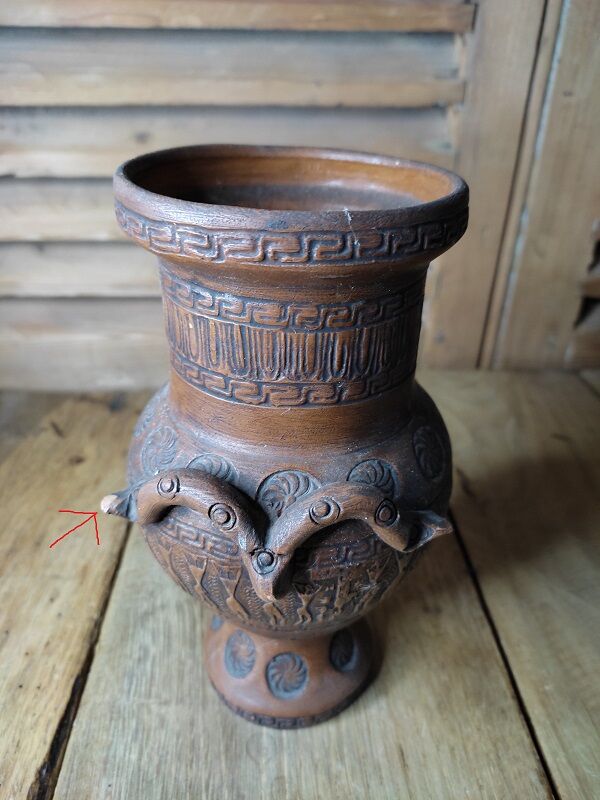 Vase pot en terre cuite grecque décoration ancienne vintage