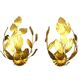 Pair of mourning sconces in gilded sheet metal
