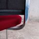Lot de 4 chaises cantilever avec assise bordeaux et dossier en maille