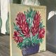 Tableau peinture bouquet de fleurs huile sur toile 