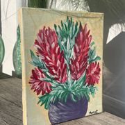 Tableau peinture bouquet de fleurs huile sur toile 