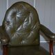 Georgian Gothic Revival Chesterfield armchair in leather, circa 1800.