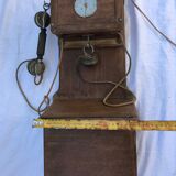 Wooden wall telephone, old, 1930