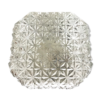 Plafonnier carré en verre ciselé