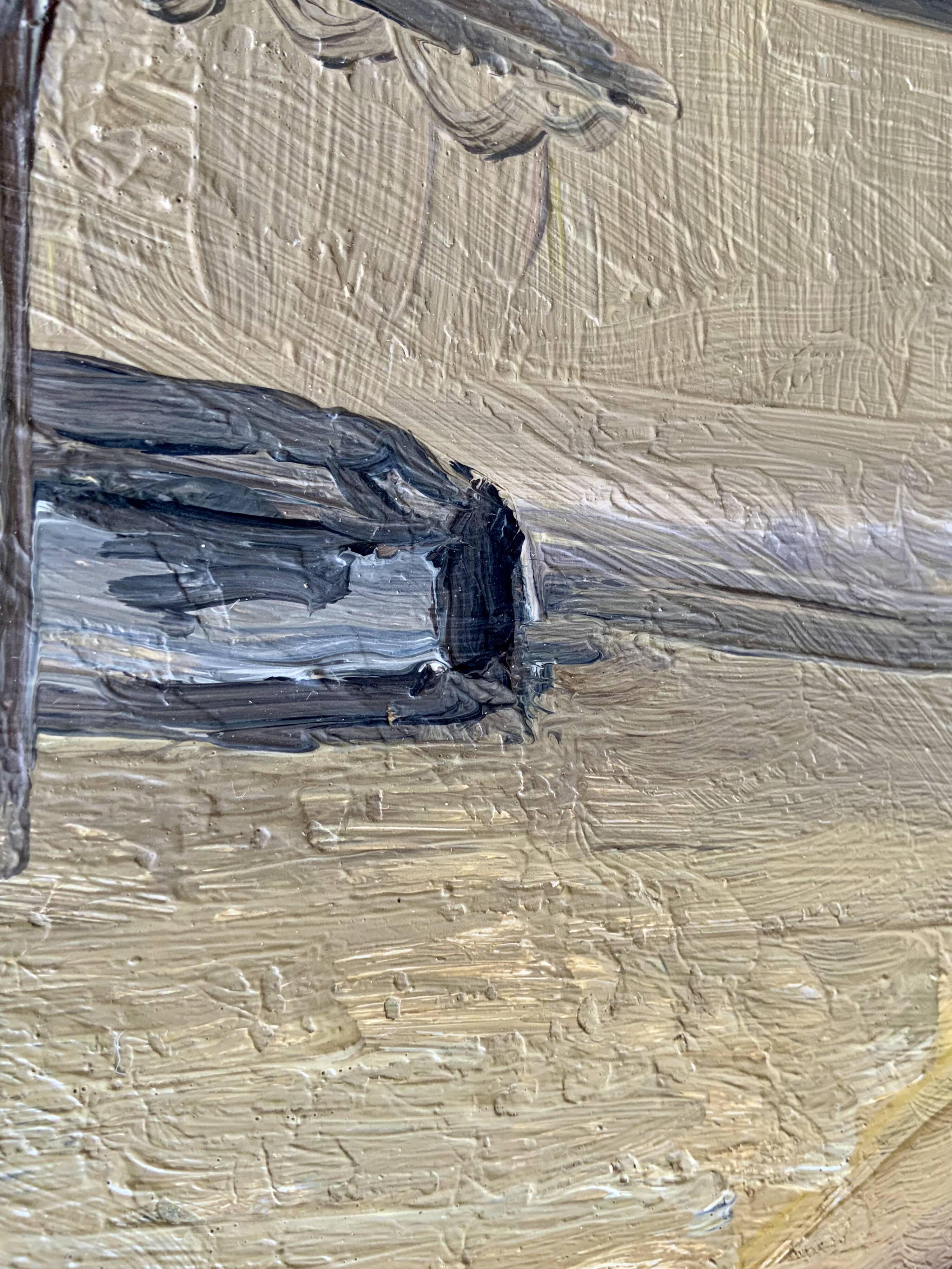 Modernism Mid-20th century Oil Painting Cityscape  by Thage Carlson 1960s