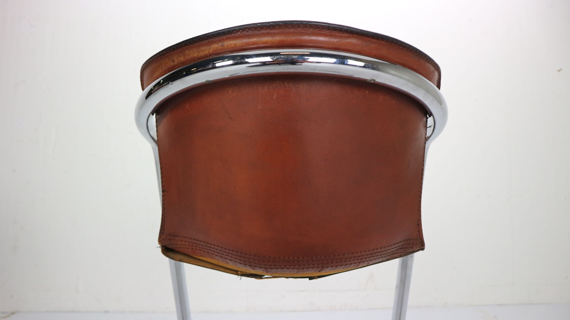 Set of 4 leather dining chairs for Cidue, 1970s, Italy