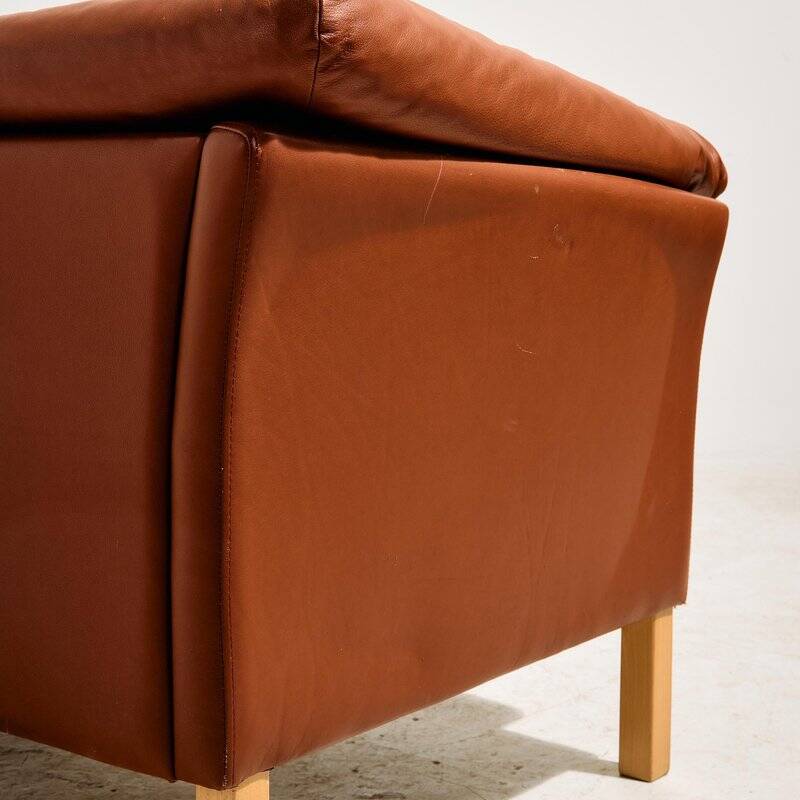 Canapé en cuir danois par Mogens Hansen, années 1970