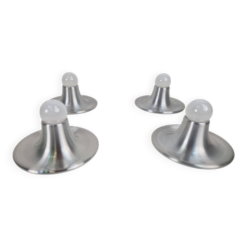 Vintage Space Age UFO Disc Wall Lamps from Targetti Sankey, 1970s, Set of 4