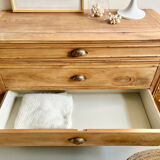 Commode ancienne, meuble de métier en orme massif