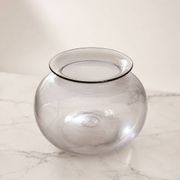 Round vase in Greco-Roman style in smoked glass