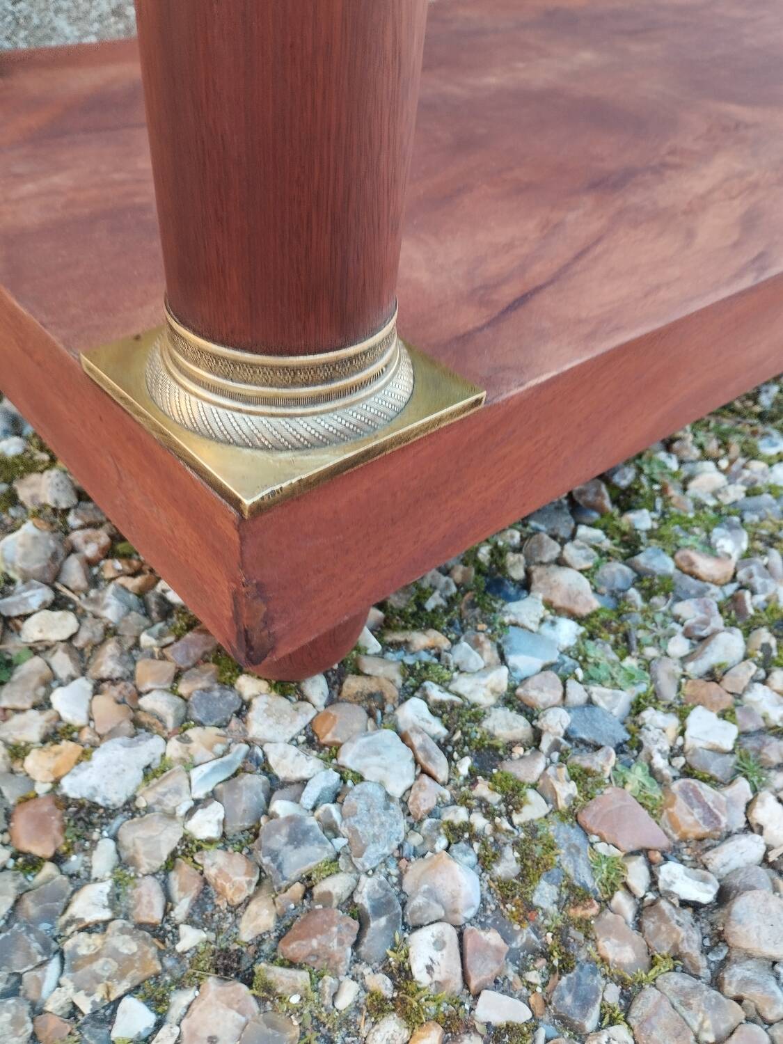 Console in old Empire style with a wooden frame and marble top.