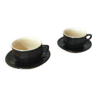 Two Breakfast Mugs APILCO Flora – Black and White