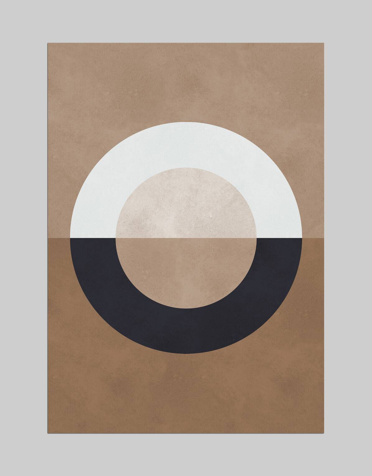 4 geometric art prints in brown tones.