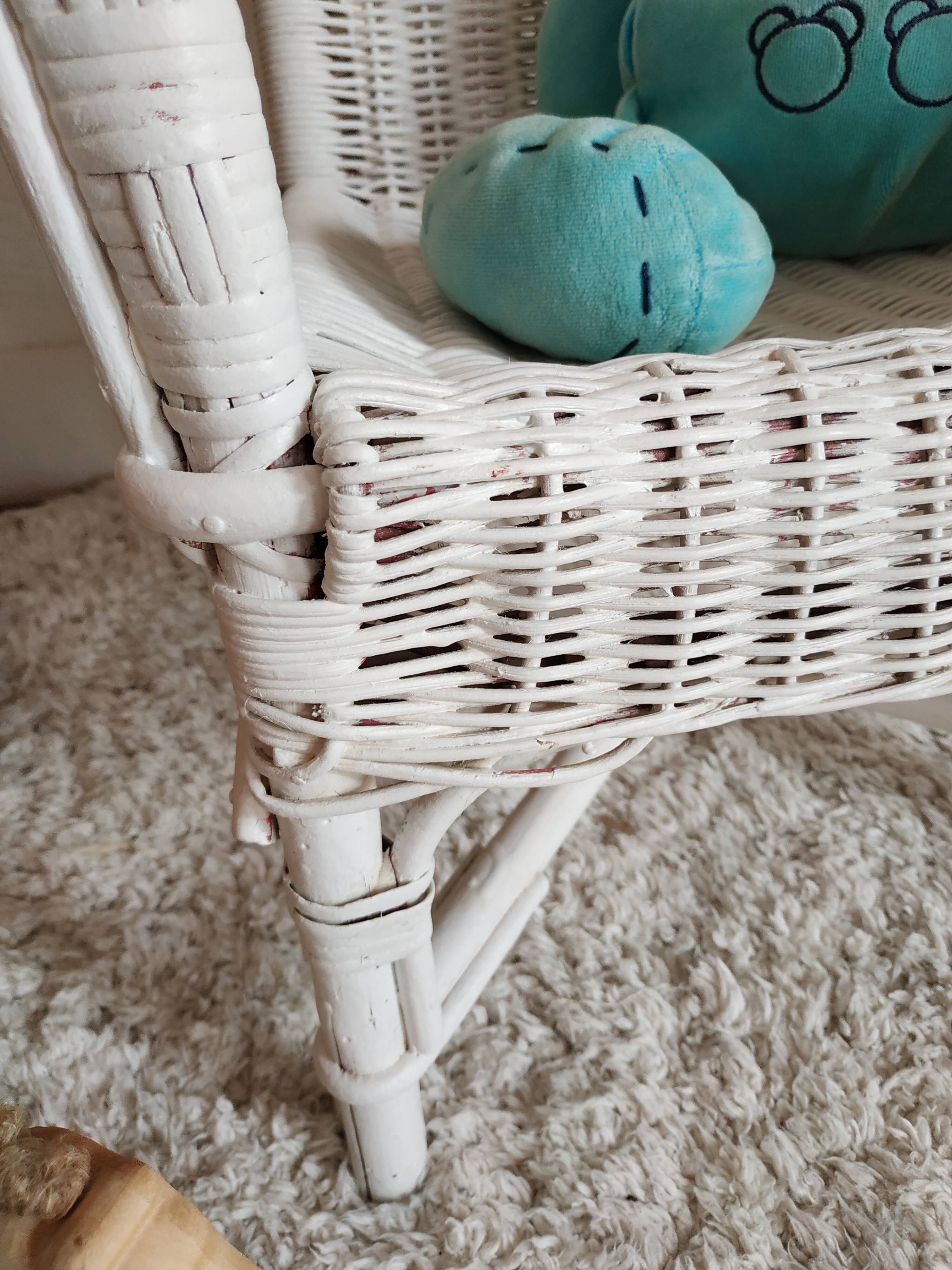 Vintage children's rattan chair