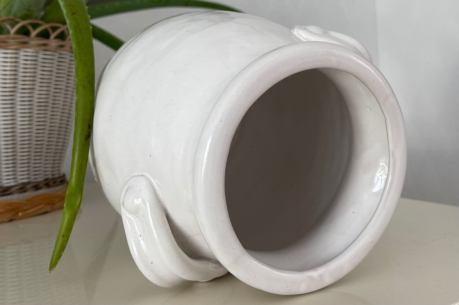 Glazed terracotta pot