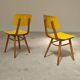 Pair of Ton Bystrice Thonet chairs in wood and yellow molded plastic