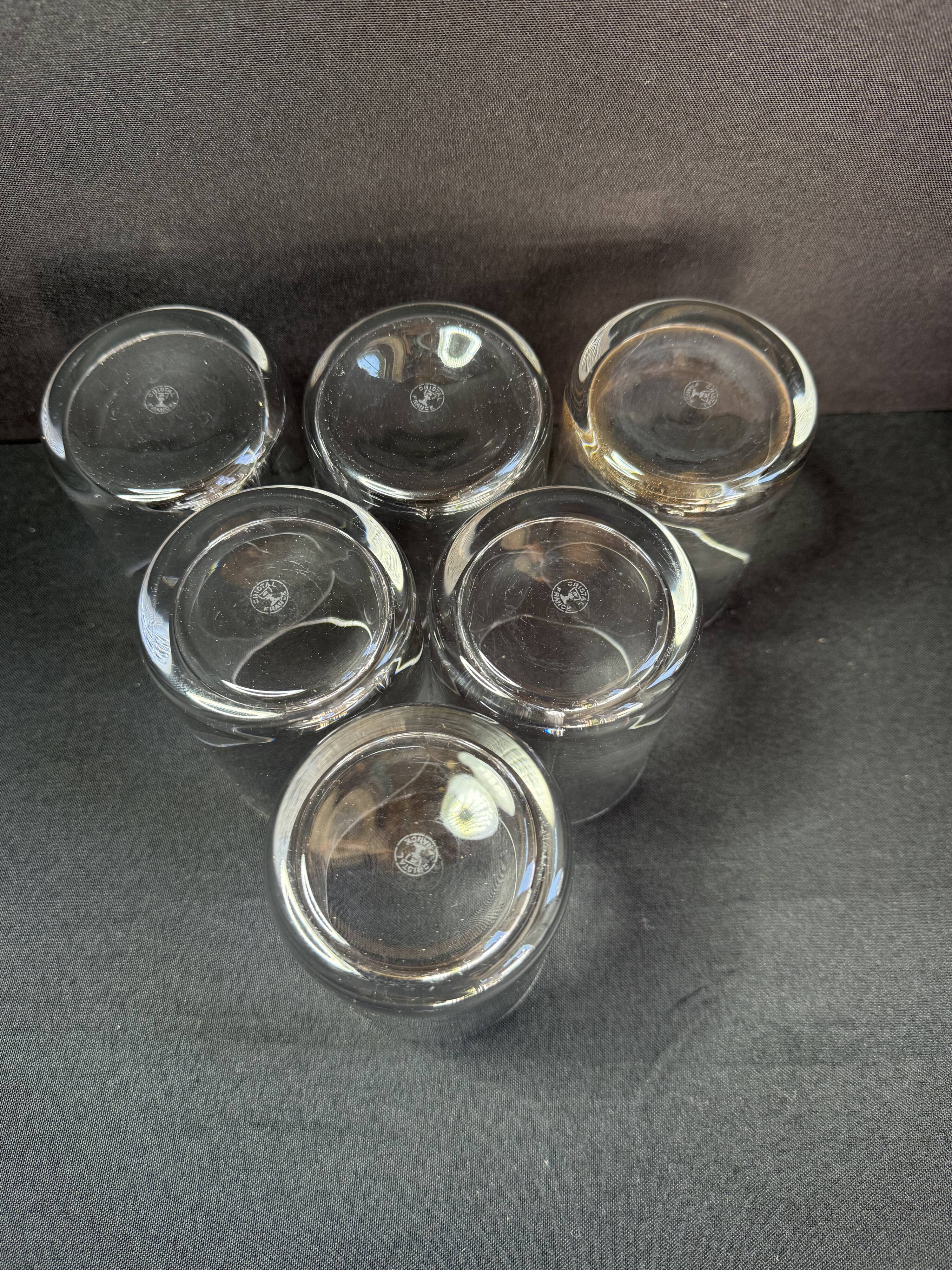 6 whisky glasses attributed to Sèvres