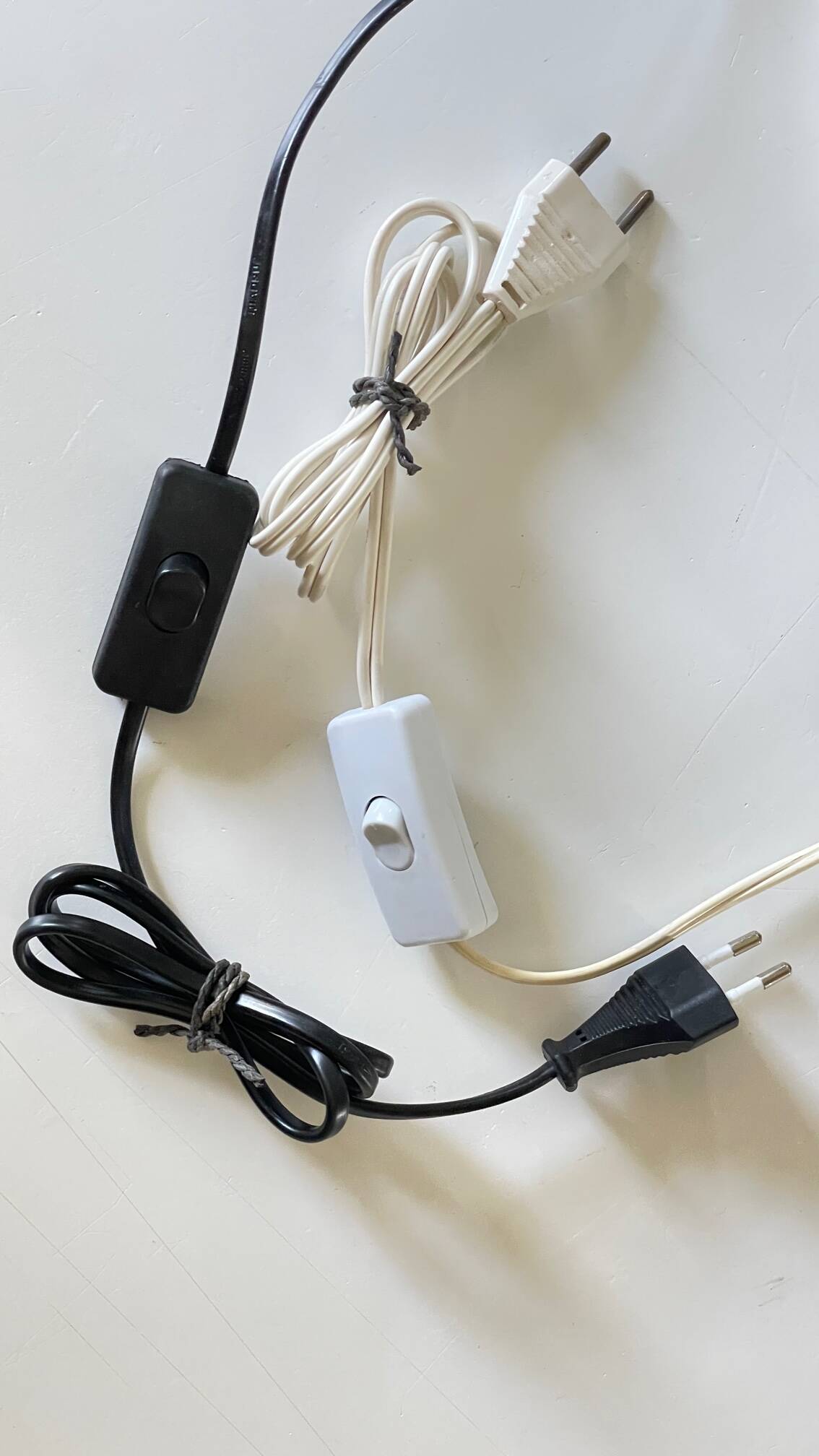 2 large black and white turned wood vintage lamp bases.