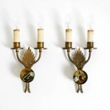 A pair of mid-century modern brass wall lamps by Vereinigte Werkstätten