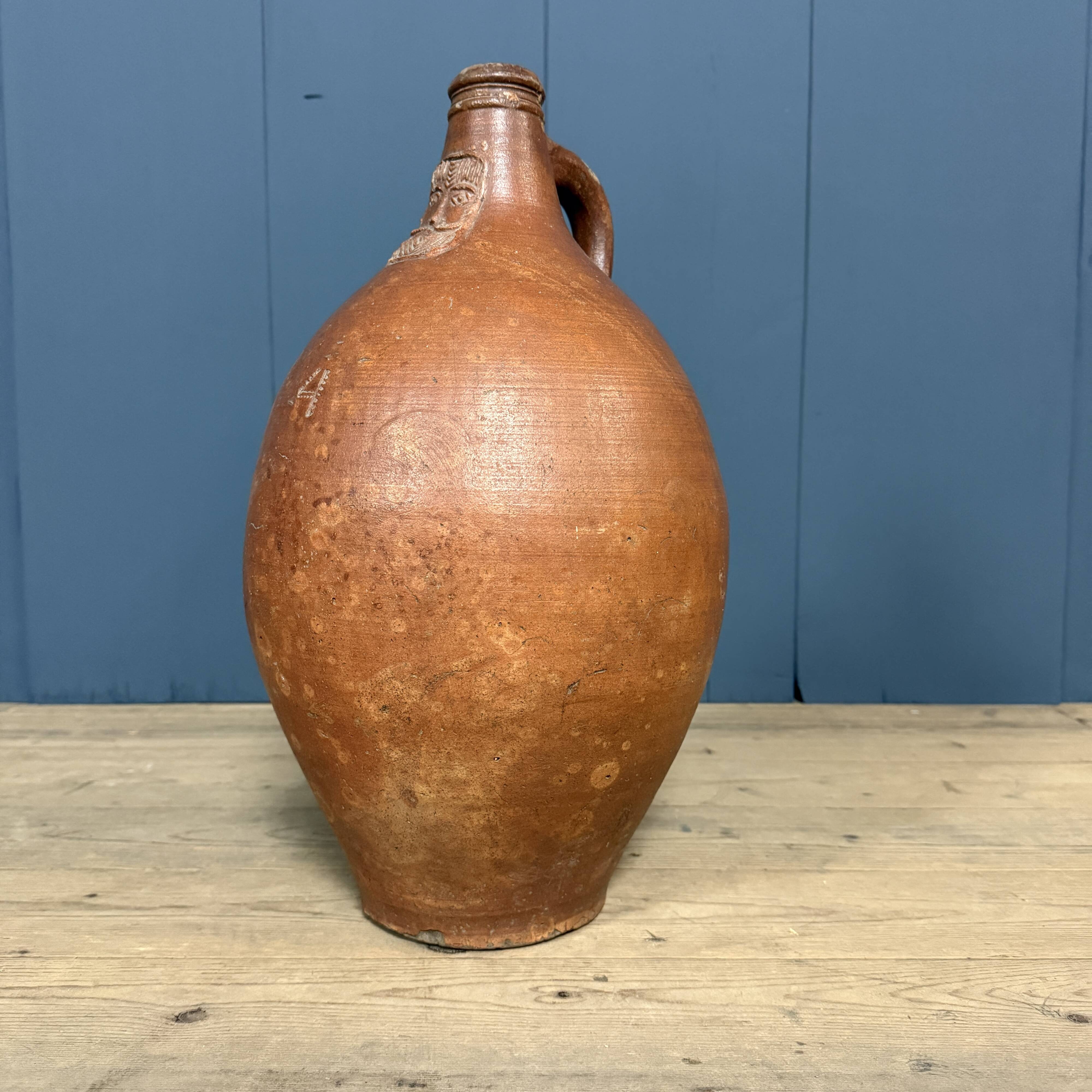 Large size earthenware beardman jug