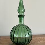 Vintage Empoli Glass Decanter with Stopper, Italy, 1960s