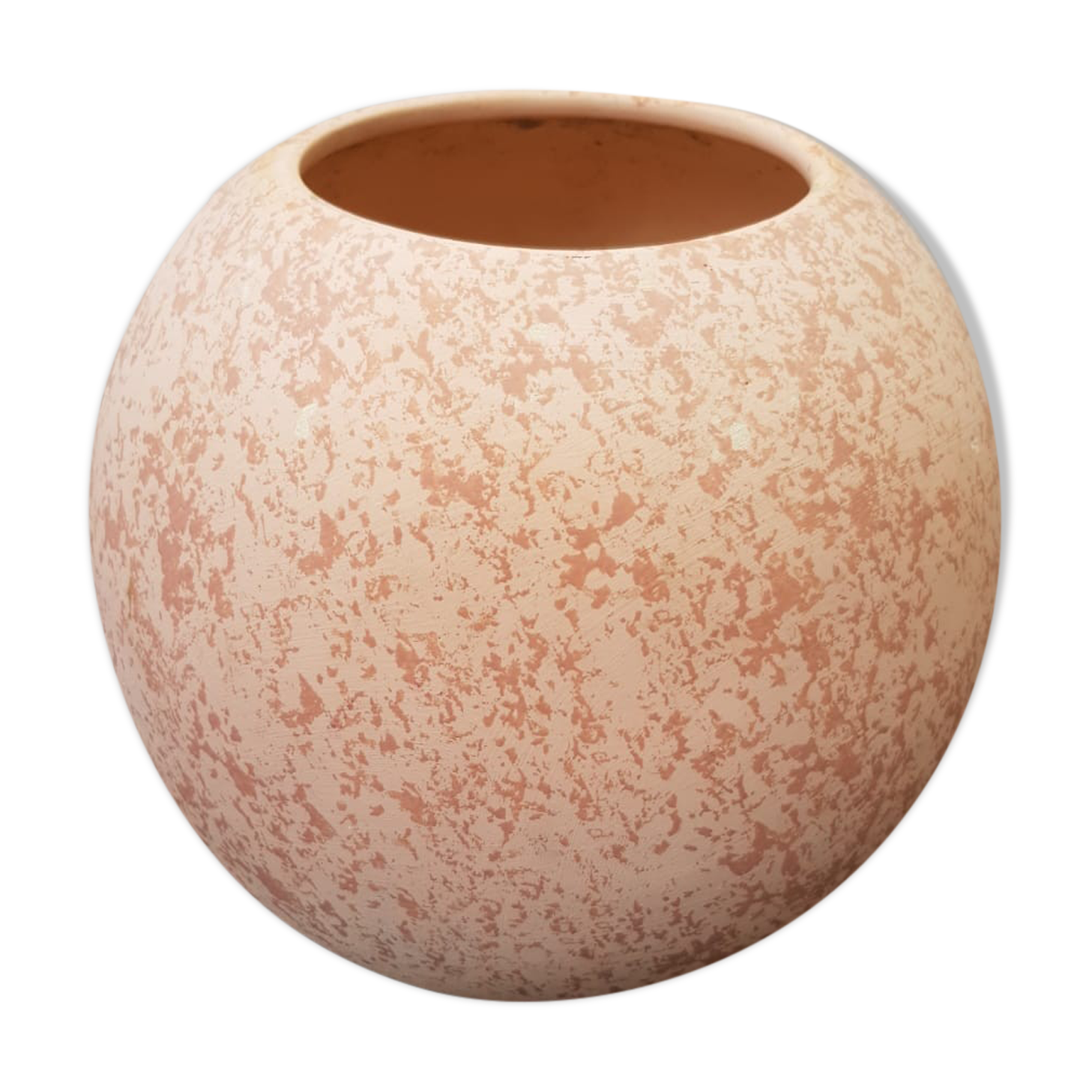 Old Vase Ball Ceramic Pink 70s Vintage Decoration
