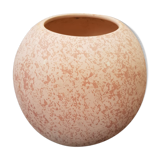 Vase boule céramique rose années 70 décoration vintage