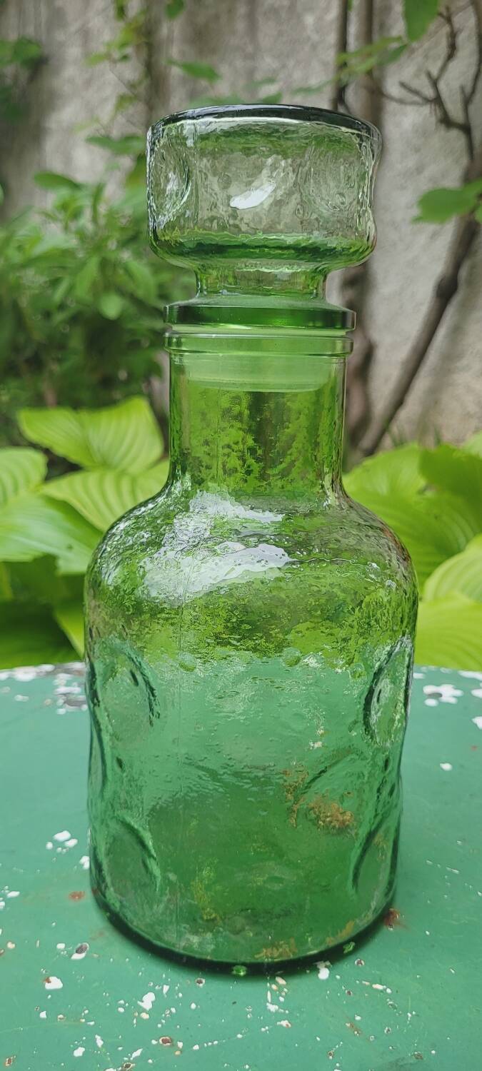 Carafe verre bullé 70's