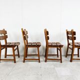 Vintage brutalist dining chairs, set of 4 - 1960s