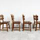 Vintage brutalist dining chairs, set of 4 - 1960s