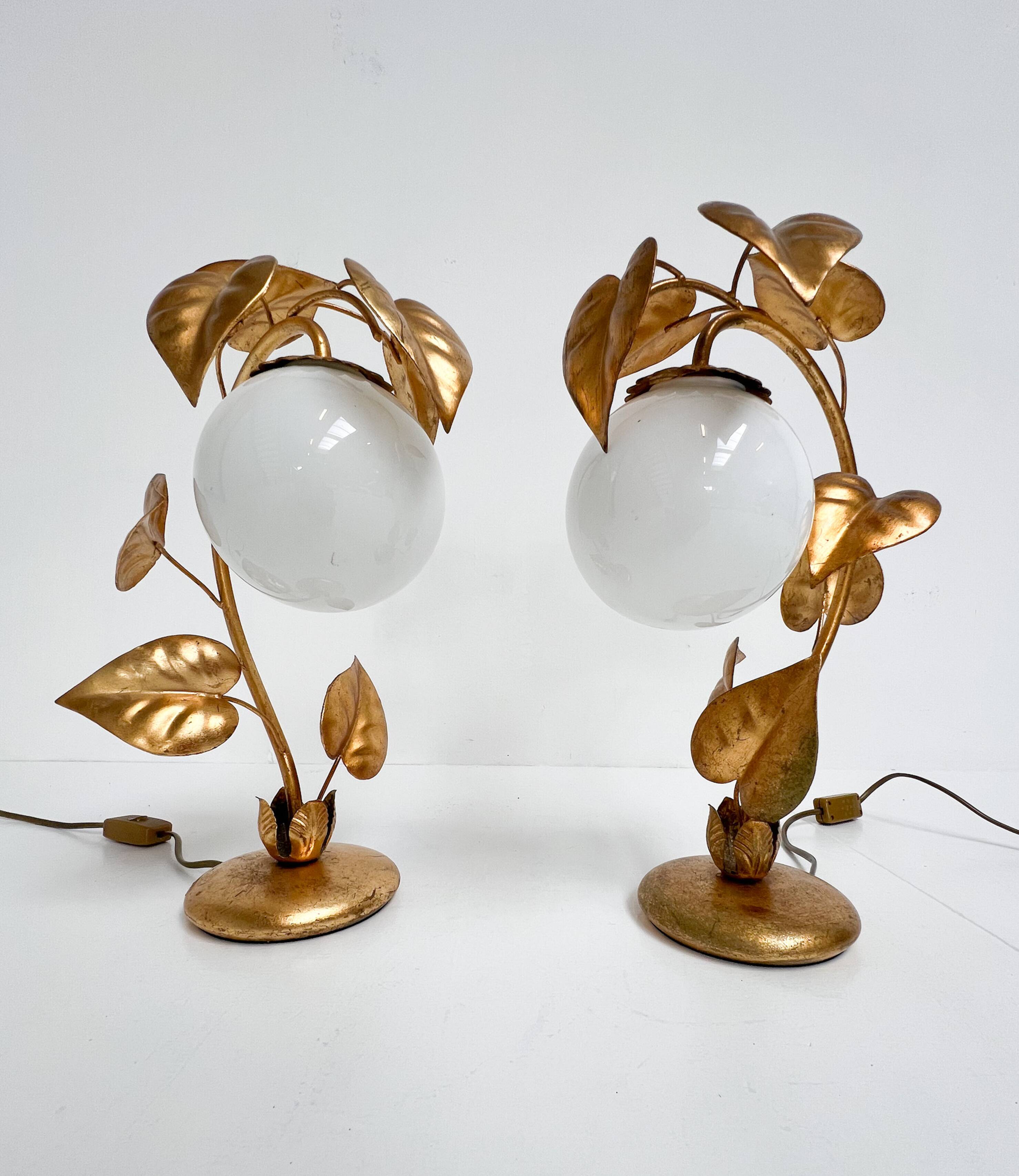 Ensemble de 2 lampes de table florentines d'Italie, années 1960